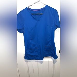 2 Pocket V neck scrub top. Healing Hands purple label. Size large.